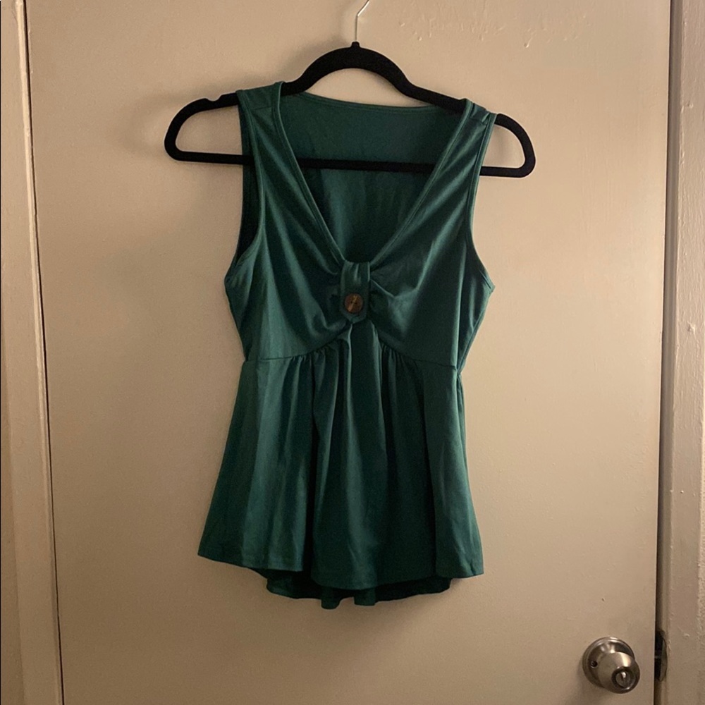 Green Sleeveless Women's Top